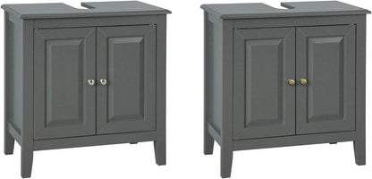 Waschbeckenunterschrank Dunkelgrau | Badezimmerschrank | Landhaus | FRG202-DG - Palo24