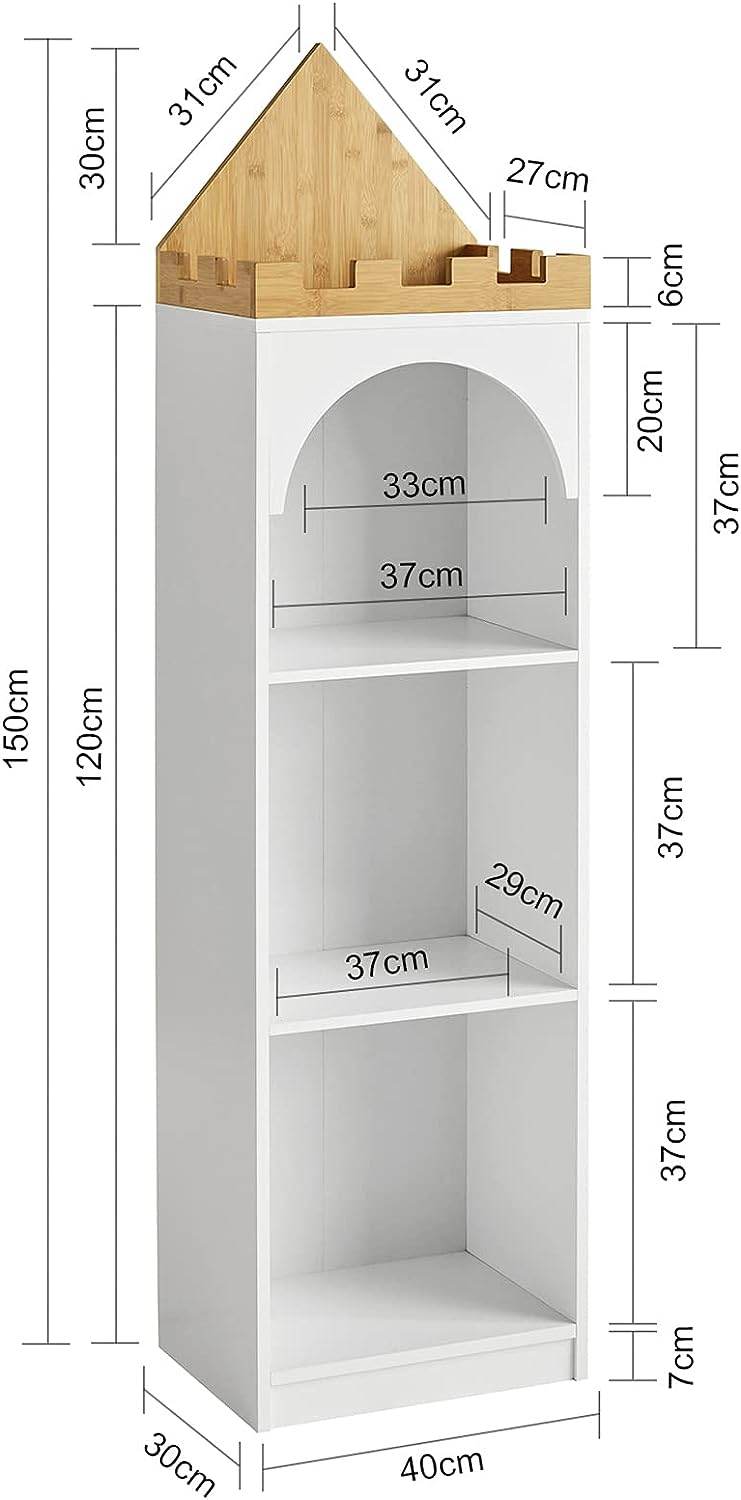 Kinderbücherregal | Aufbewahrungsregal Kinderzimmer | Weiss KMB42-W - Palo24