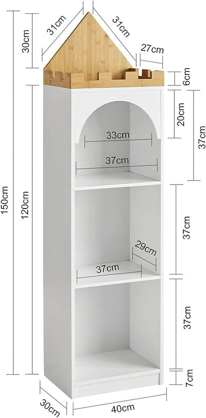 Kinderbücherregal | Aufbewahrungsregal Kinderzimmer | Weiss KMB42-W - Palo24
