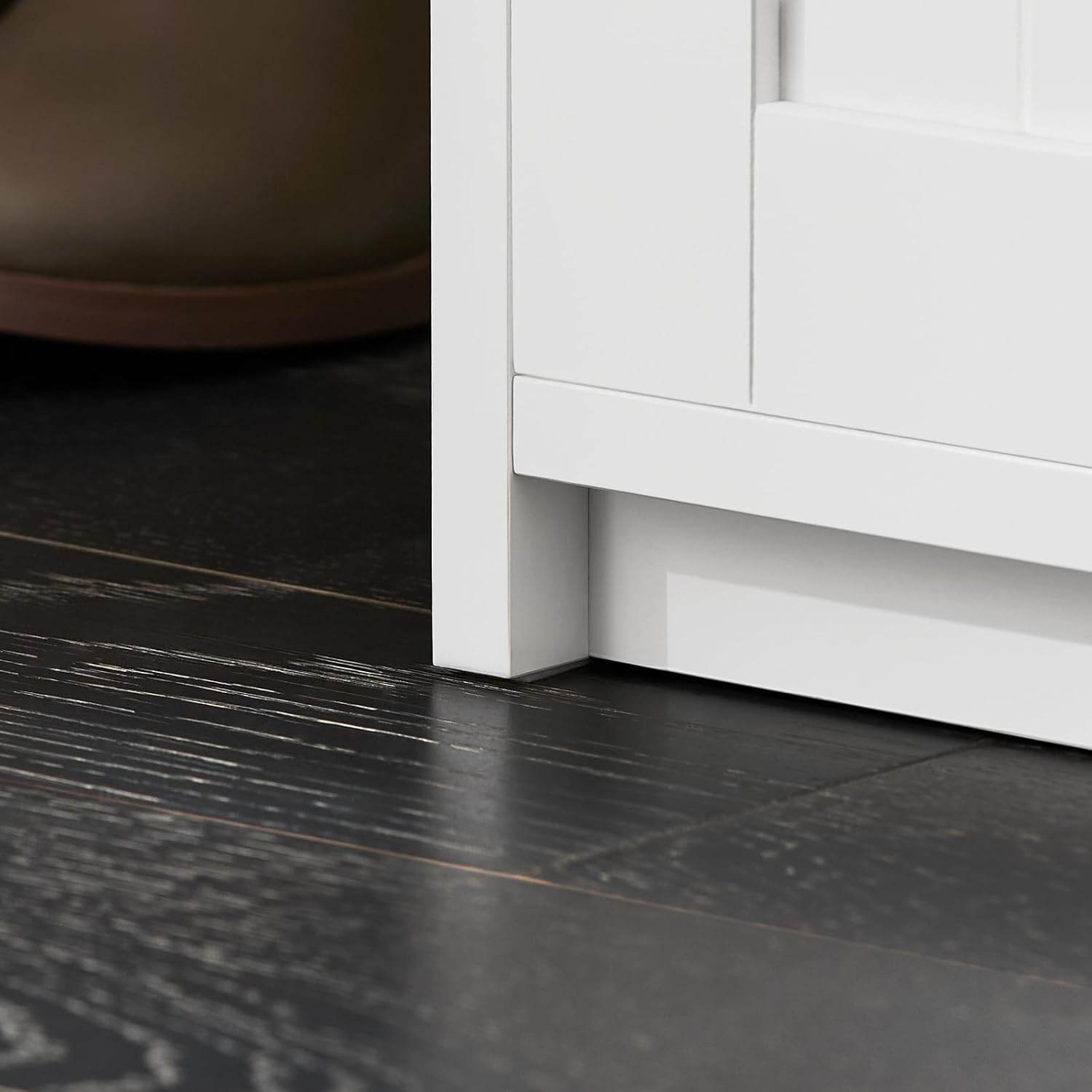 Schuhbank mit Sitzfläche | Sitzbank | Dielenbank | Schuhregal | Weiss - Palo24