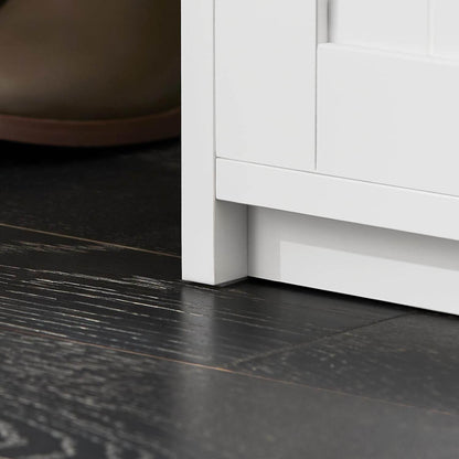 Schuhbank mit Sitzfläche | Sitzbank | Dielenbank | Schuhregal | Weiss - Palo24