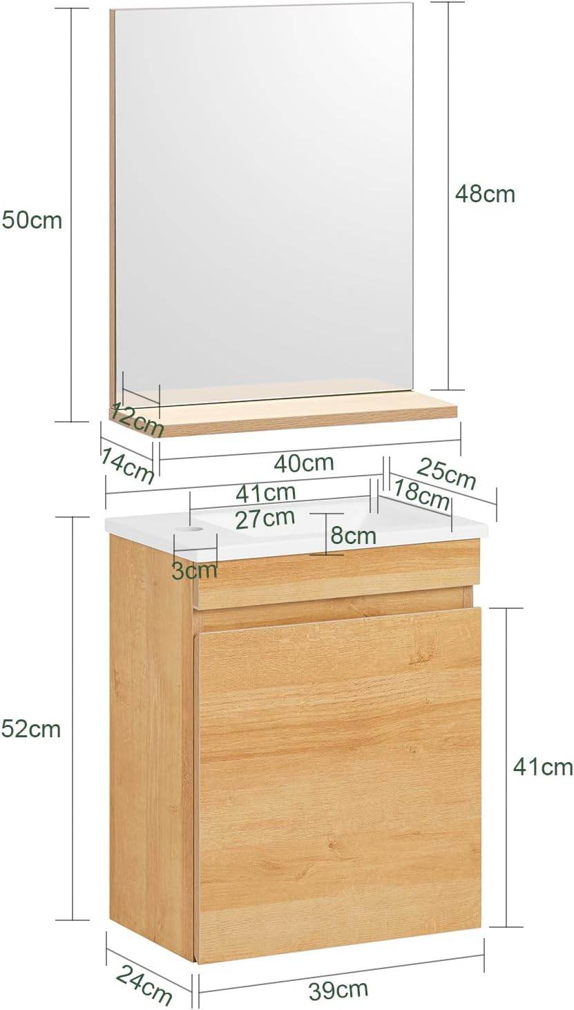 Waschbeckenunterschrank | Wandspiegel | Badmöbel Set Natur - Palo24
