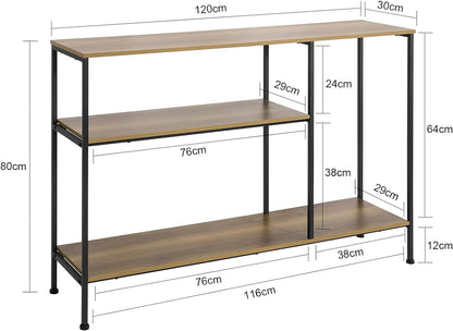 Konsolentisch mit 3 Ablagen | Flurtisch | Sideboard Metall | FSB35-PF