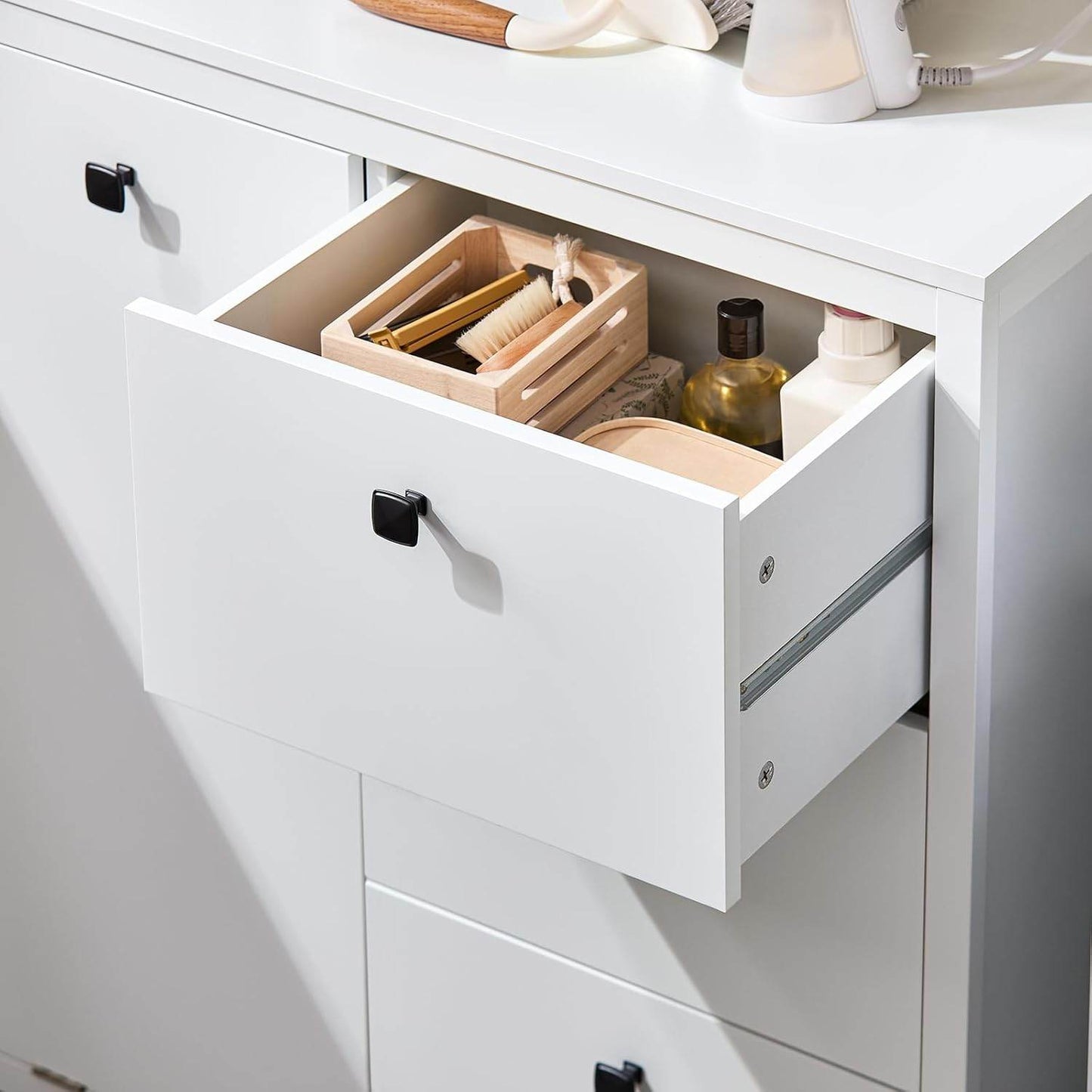 Wäscheschrank mit Wäschesack | Badschrank | Wäschekorb | Badkommode | Weiss - Palo24