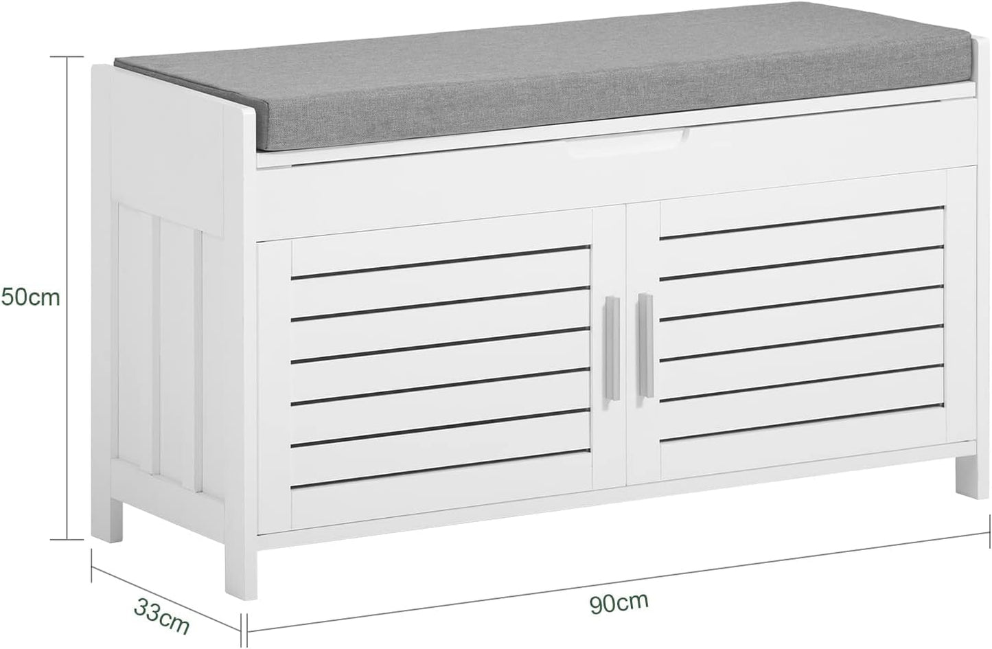 Garderobenbank | Sitzbank | Dielenbank | Schuhbank Weiss FSR102-W