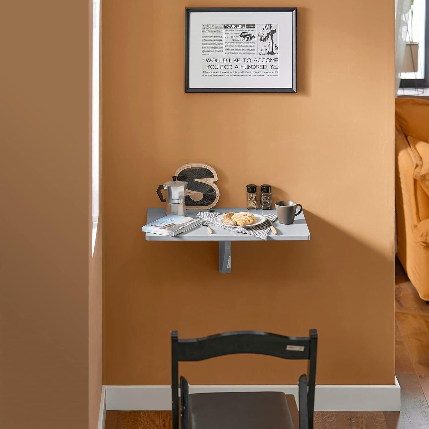 Wandklapptisch | Küchentisch | Schreibtisch | Kindermöbel | Hellgrau FWT03-HG - Palo24