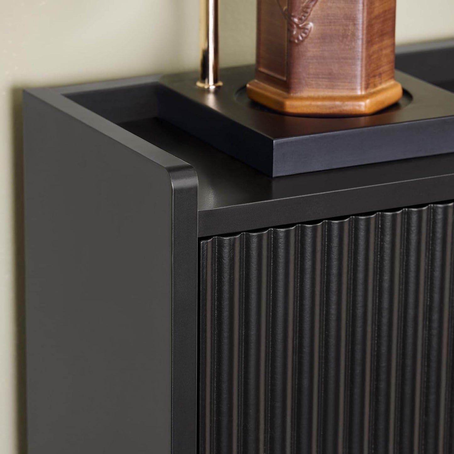 Schuhkipper mit 2 Klappen | Schuhschrank schmal | Schuhkommode Schwarz - Palo24