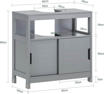 Waschbeckenunterschrank | Waschtisch | Badmöbel | Stahlgrau | FRG128-II-SG - Palo24