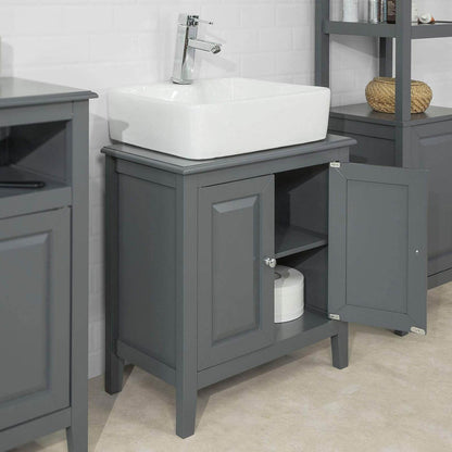 Waschbeckenunterschrank Dunkelgrau | Badezimmerschrank | Landhaus | FRG202-DG - Palo24