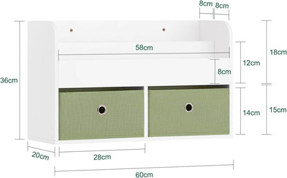 Kinderregal | Wandgarderobe | Bücherregal für Kinder | Grün Weiss KMB81-W - Palo24