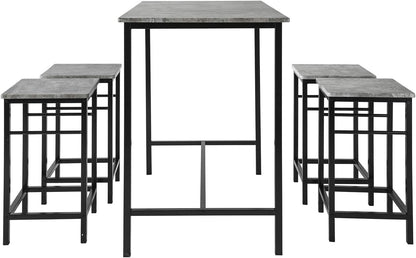 Bartisch mit 4 Hockern | Bartisch set | 5-teilig | OGT11-HG