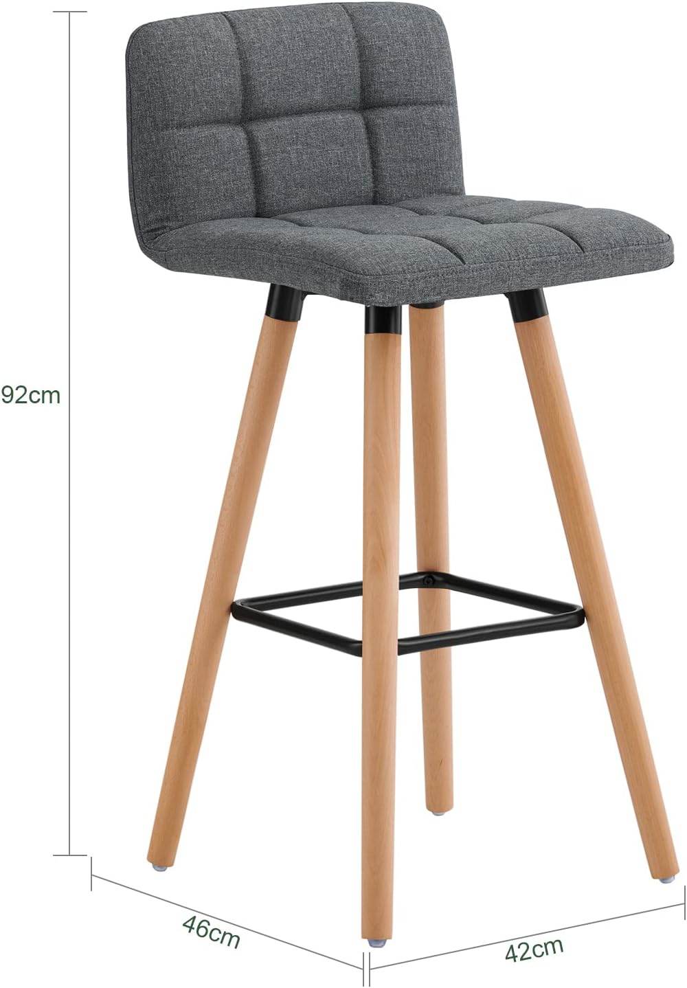 Barhocker 2er set | Tresenhocker | Sitzhöhe 68cm | Dunkelgrau | FST50-DGx2 - Palo24