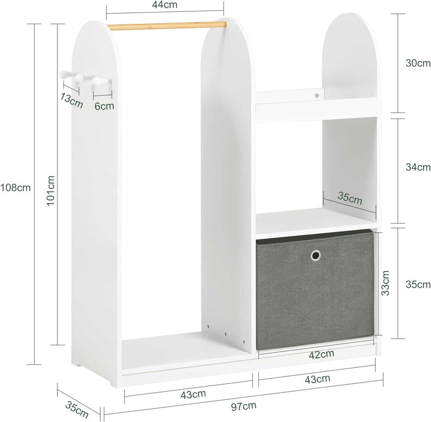 Kindergarderobe | Kleiderschrank Kinder | Kinderzimmer | KMB40-W