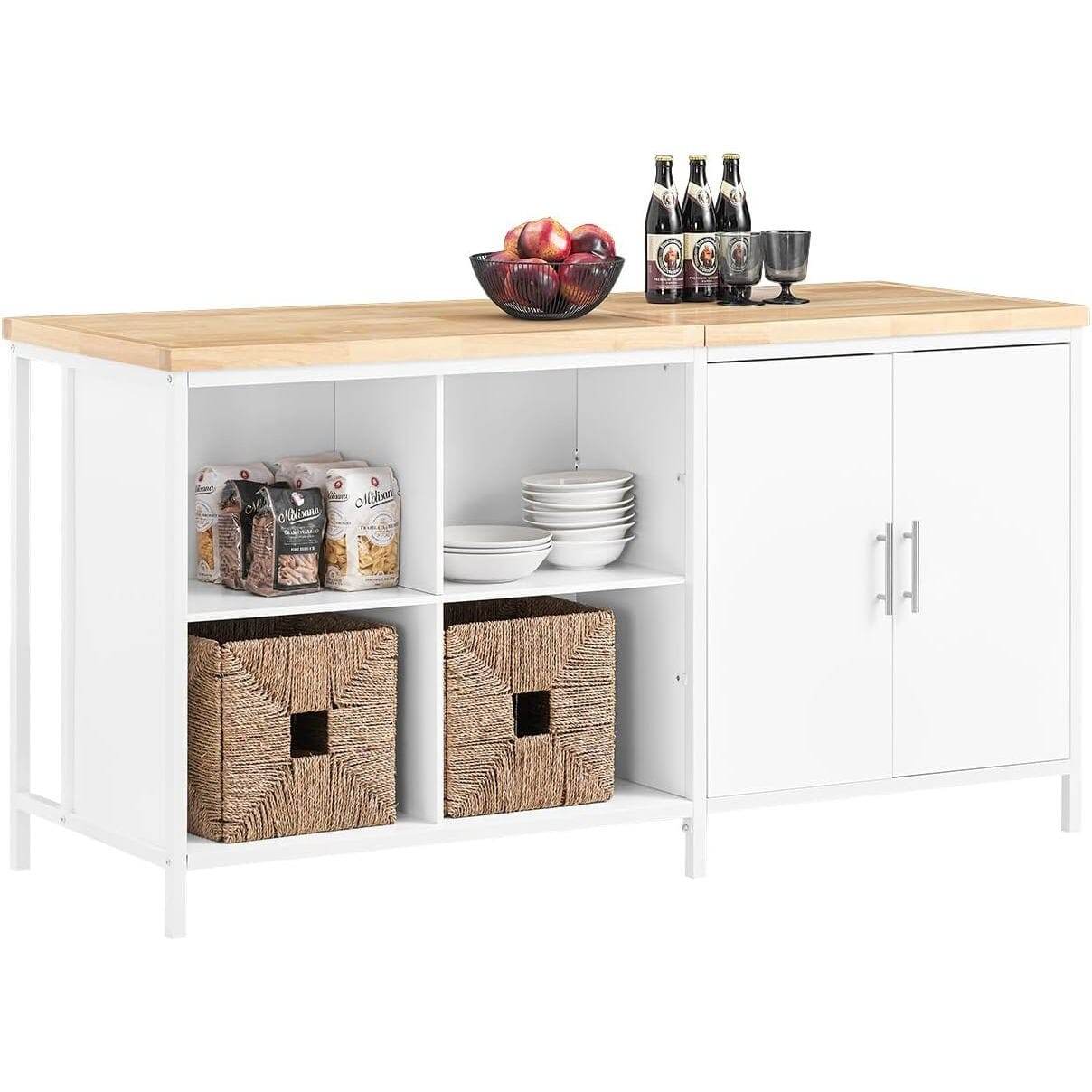 Kücheninsel | Sideboard | Küchenschrank | Kommode | Bartisch | Weiss-Natur - Palo24