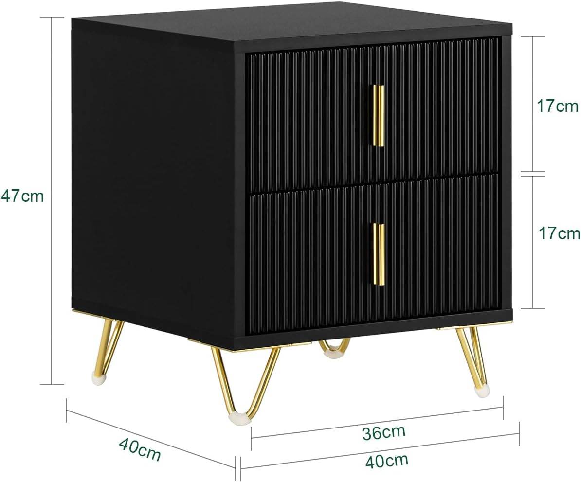 Nachttisch mit 2 Schubladen | Sofatisch | Beistelltisch | Schwarz - Palo24