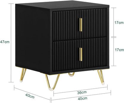 Nachttisch mit 2 Schubladen | Sofatisch | Beistelltisch | Schwarz - Palo24