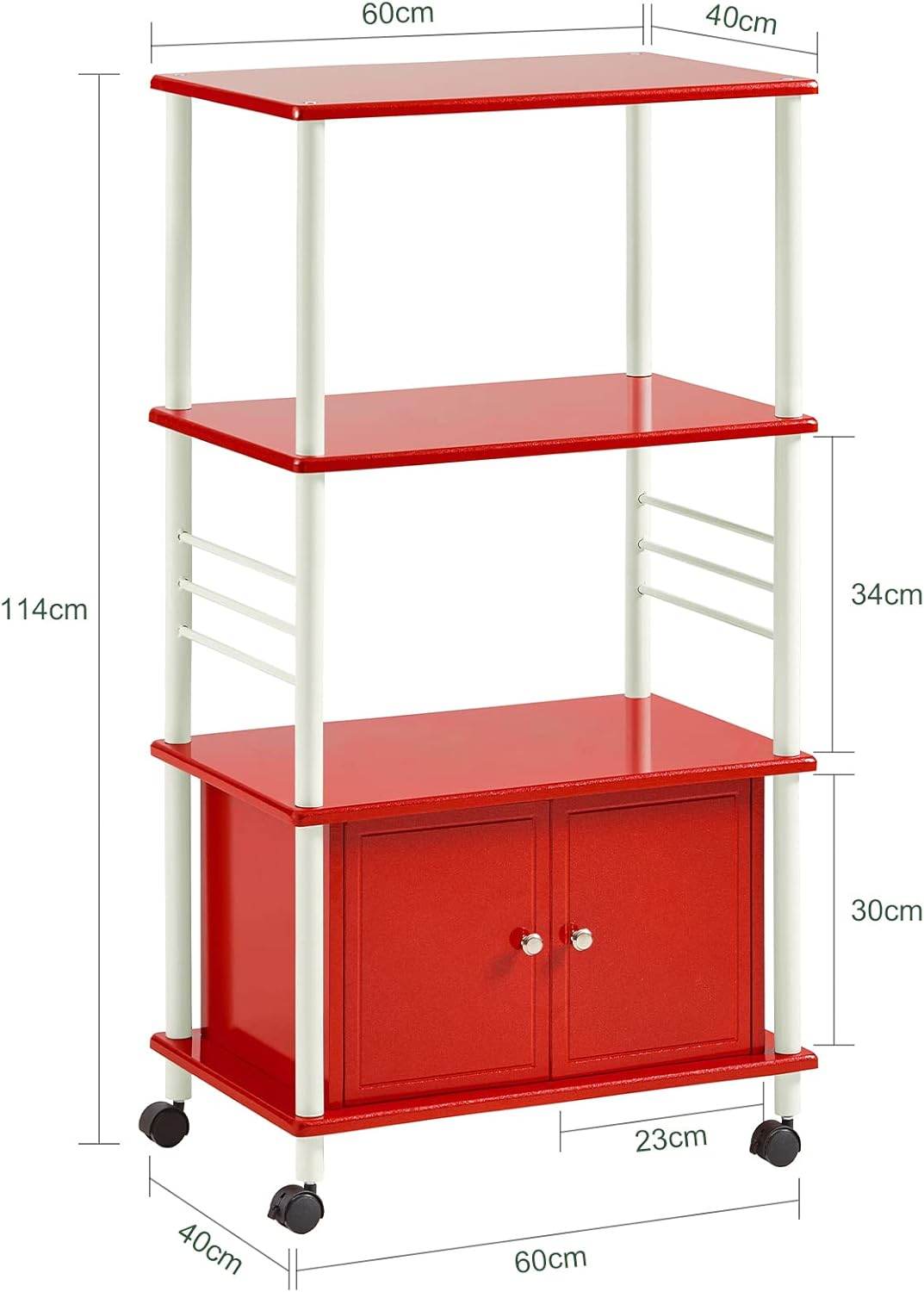 Mikrowellenschrank | Küchenschrank | Mehrzweckschrank Rot | FRG12-R - Palo24