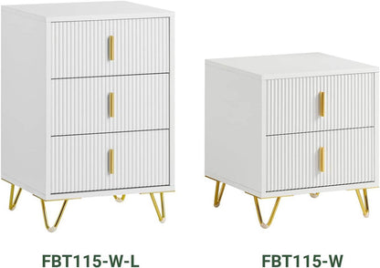 Nachttisch mit 3 Schubladen | Sofatisch | Beistelltisch | Weiss - Palo24