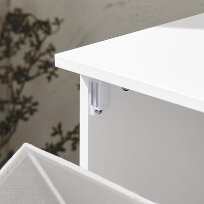 Wäscheschrank mit Wäschesack | Wäschesammler | Wäschekorb | Weiss BZR105-W