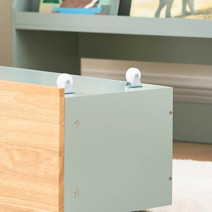 Kinder Bücherregal | Spielzeugtruhe | Aufbewahrungsregal Kinderzimmer | Grün-Natur - Palo24