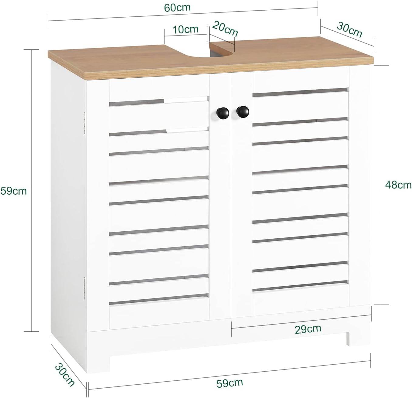 Waschbeckenunterschrank | Badezimmerunterschrank Weiss BZR40-W - Palo24