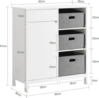 Wäscheschrank | Wäschesammler | Wäschekorb | Badezimmerschrank Weiss BZR77-W