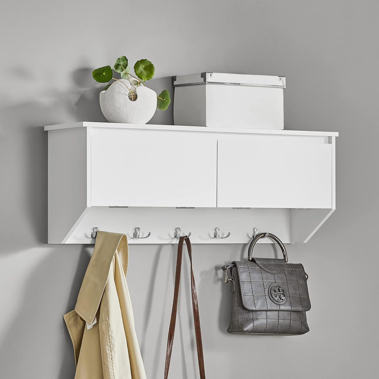 Wandgarderobe | Hängeregal | Flurgarderobe Weiss FHK24-W