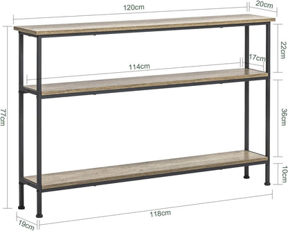 Konsolentisch mit 3 Ablagen | Flurtisch | Beistelltisch Metall | FSB49-PZ