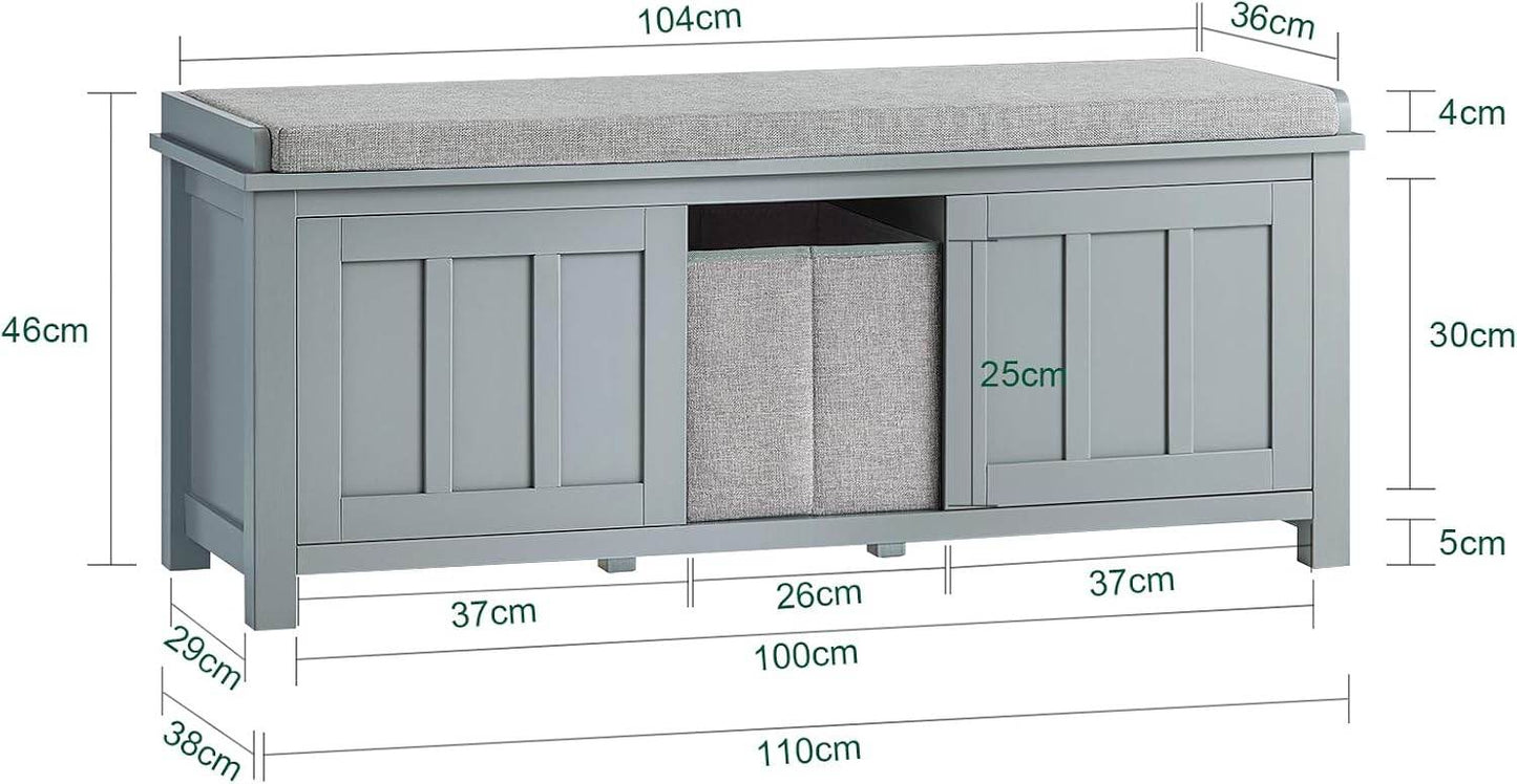 Sitzkommode | Schuhbank mit Sitzfläche | Sitzbank mit 1 Korb | Hellgrau - Palo24
