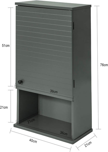 Hängeschrank Bad | Wandschrank | Medizinschrank | Dunkelgrau | BZR25-DG