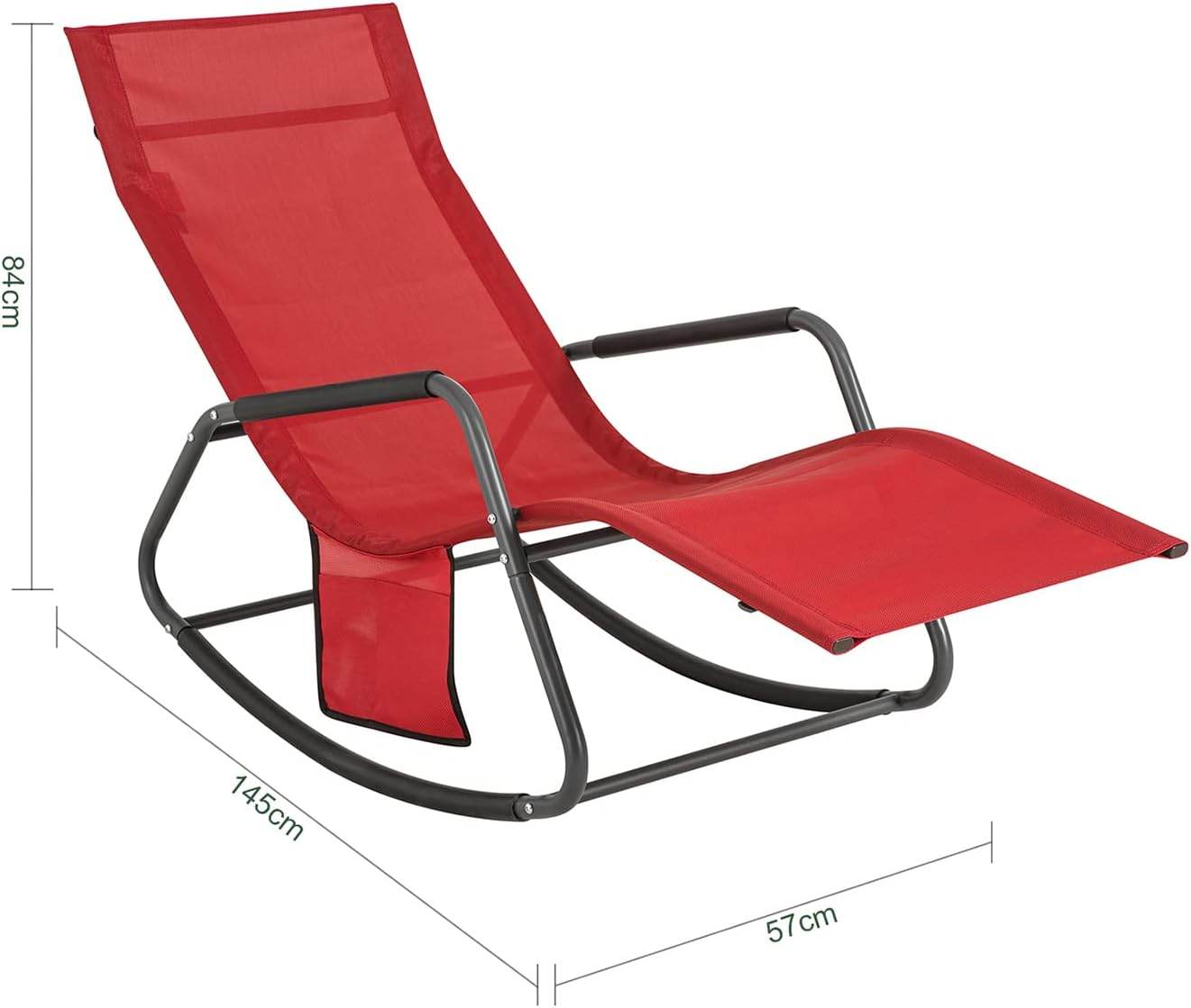 Gartenliege | Sonnenliege | Schaukelliege Rot | OGS47-R - Palo24