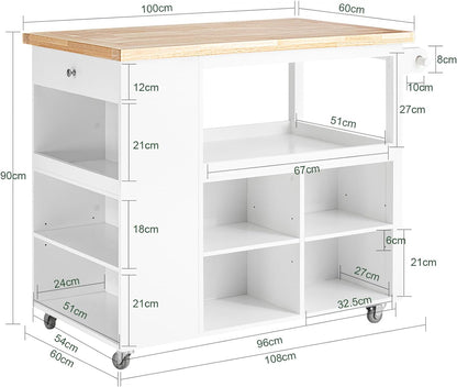 Desig Kücheninsel | Küchenwagen | Küchenschrank | Sideboard auf Rollen | FKW97-WN