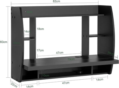 Wandtisch | Schreibtisch | Computertisch Schwarz | FWT18-SCH