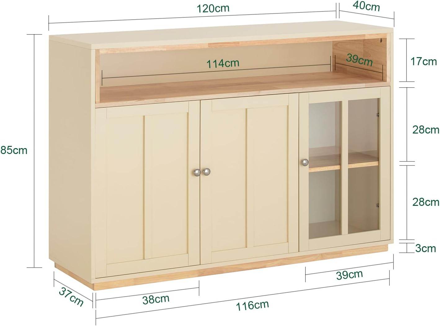 Sideboard | Küchenschrank | Flurschrank | Kommode | FSB80-MI - Palo24