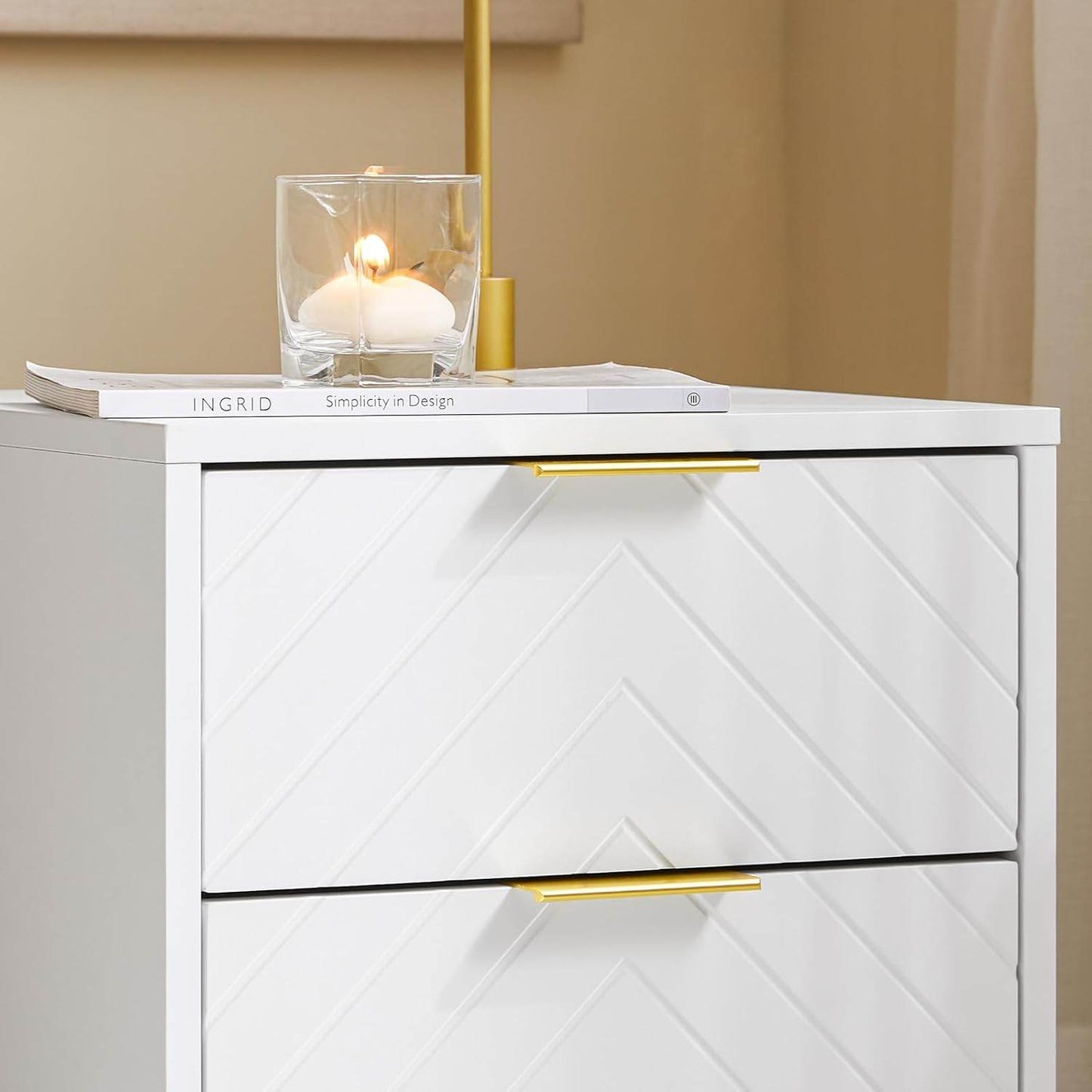 Nachttisch mit 2 Schubladen | Sofatisch | Beistelltisch | Weiss - Palo24