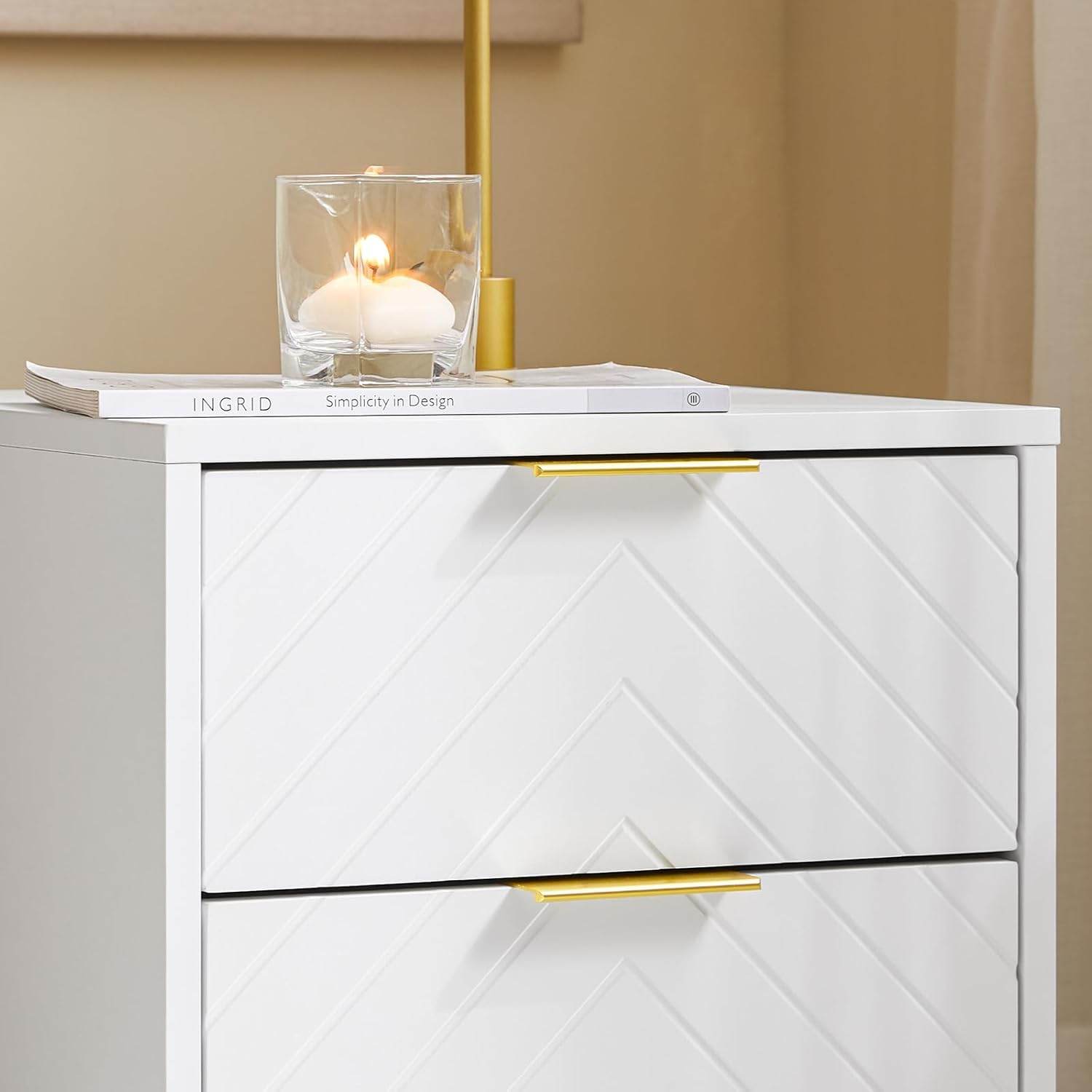 Nachttisch mit 2 Schubladen | Sofatisch | Beistelltisch | Weiss - Palo24