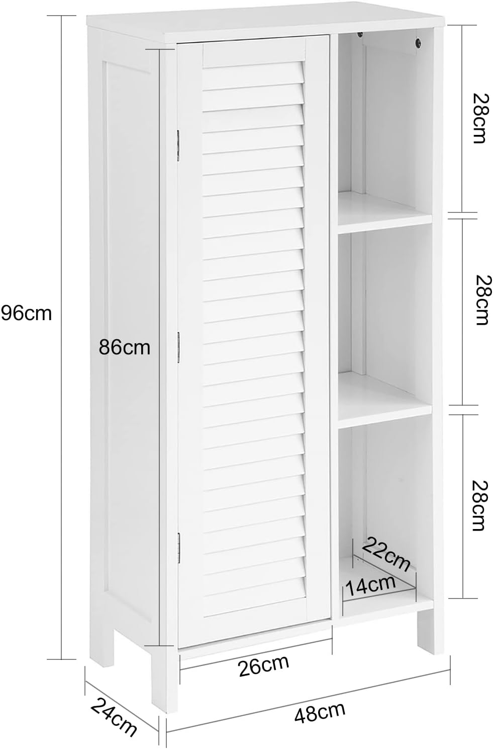 Badkommode | Badzimmerschrank | Flurschrank Weiss BZR39-W