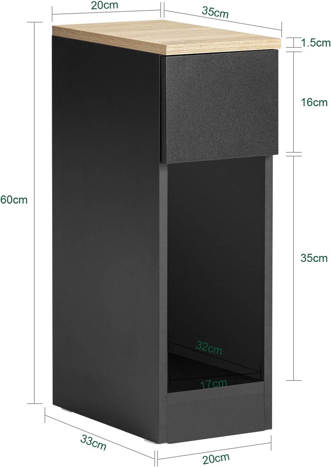 Nachttisch mit Schublade | Couchtisch | Sofatisch | Beistelltisch | FBT111-SCH - Palo24