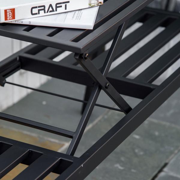 Gartenbank mit ausziehbarem Tisch Metall Schwarz - Palo24