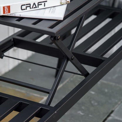 Gartenbank mit ausziehbarem Tisch Metall Schwarz - Palo24