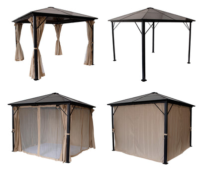 Padiglione MONTREAL 3x3 metri, alluminio nero, tetto in plastica PC