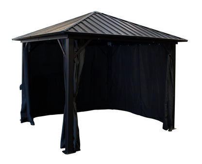 Padiglione NOVARA 3x3 metri, alluminio nero, tetto in lamiera zincata