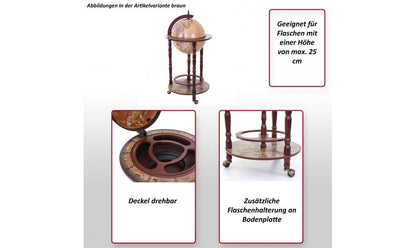 Portabottiglie da bar Globe bar minibar home bar, globo Ø 33cm arrotolabile