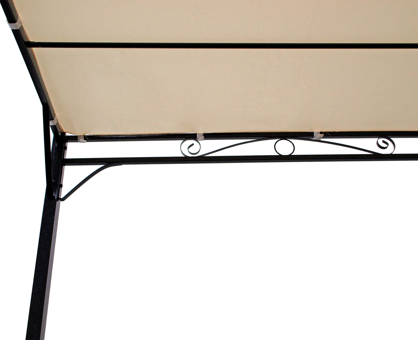 Pavillon d'extension MANTOVA-XL 3x3 mètres, acier foncé, bâche enduite PVC écru