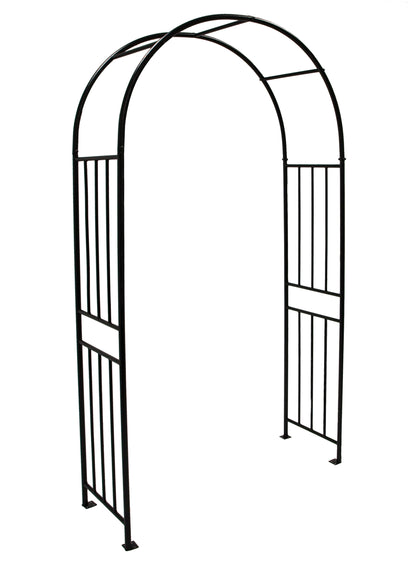 Rosenbogen VERSAILLES 220x120cm, Metall schwarz Hammerschlagoptik