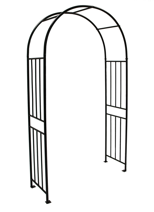 Rosenbogen VERSAILLES 220x120cm, Metall schwarz Hammerschlagoptik