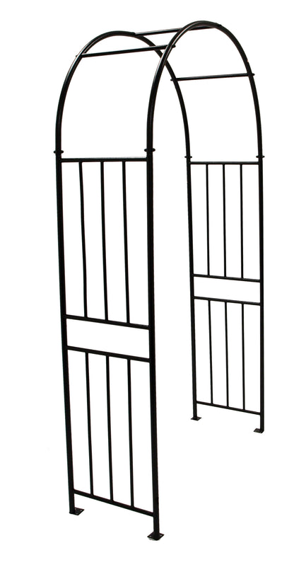 Rosenbogen VERSAILLES 220x120cm, Metall schwarz Hammerschlagoptik