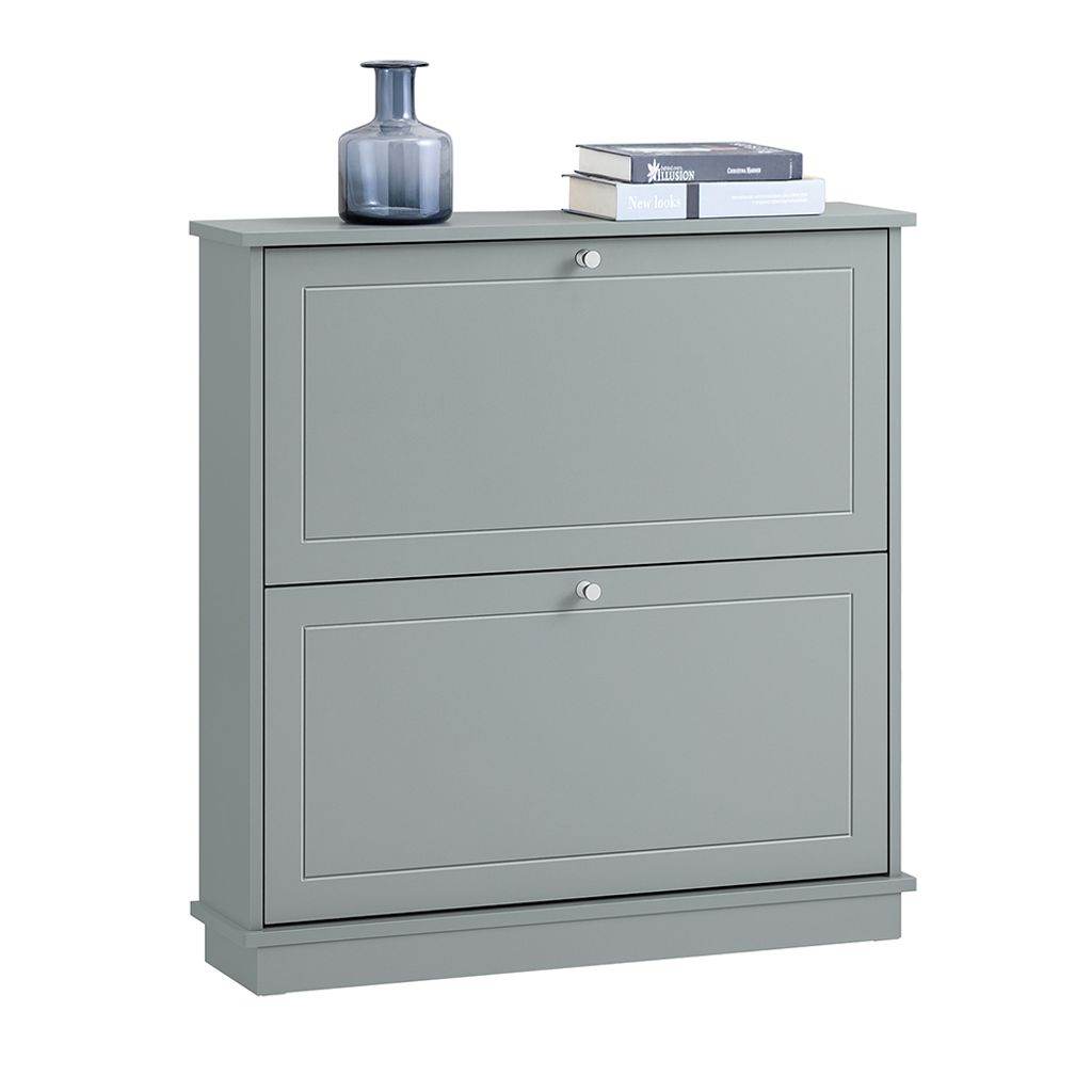 Schuhkipper | Schuhschrank mit 2 Klappen | Schuhkommode Hellgrau - Palo24