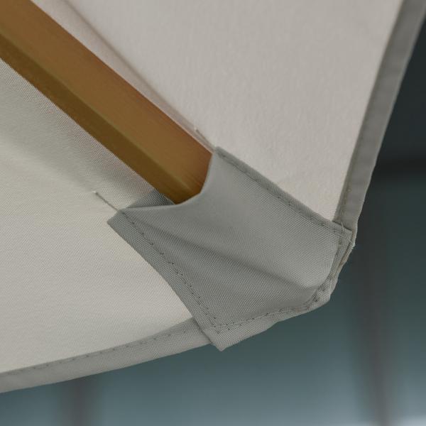 Holz Sonnenschirm Holzschirm Gartenschirm Balkonschirm 3m Grau - Palo24