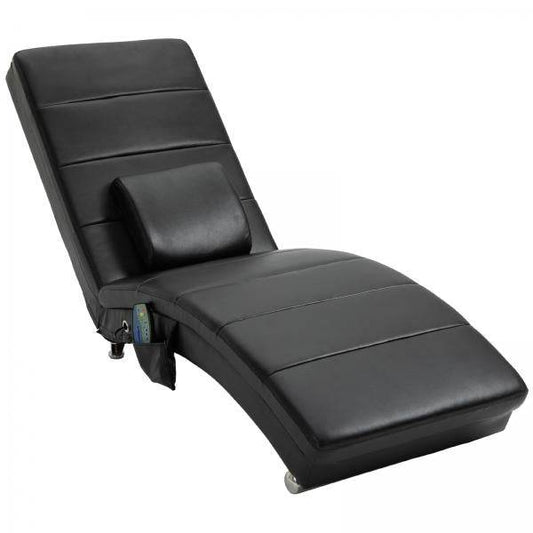 Liegesessel Fernsehsessel mit Zero-G Lounge Kunstleder Massage MDF Metall Schwarz - Palo24
